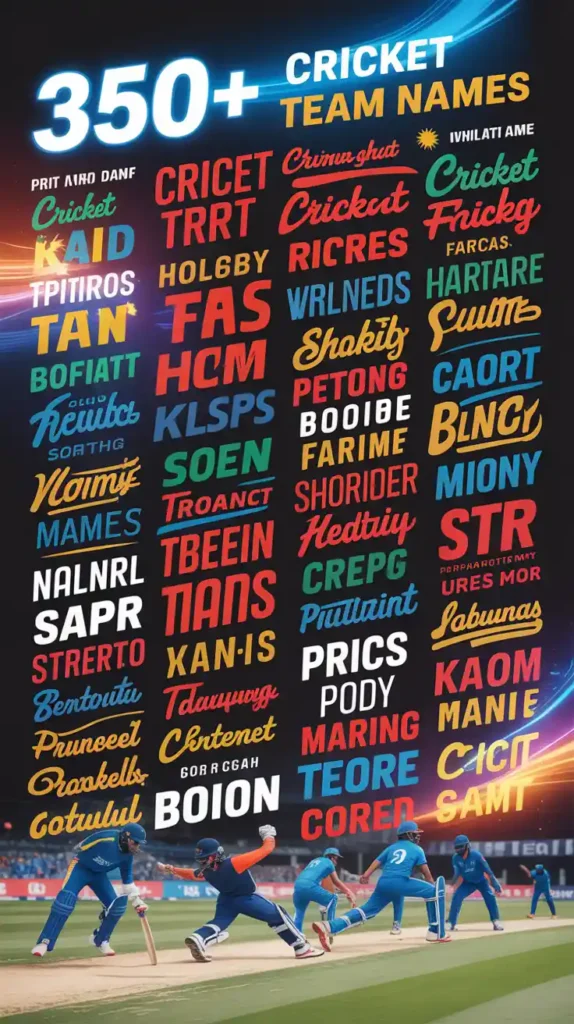 Aesthetic Cricket Team Names