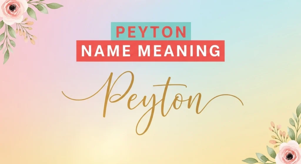 Origin of the Peyton Name